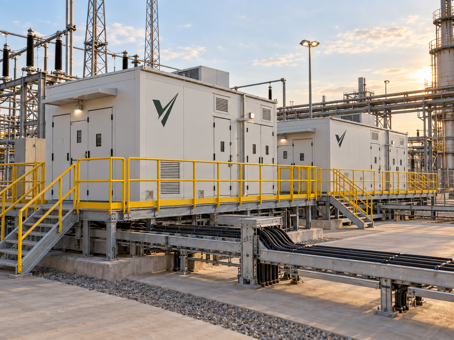 Conjunto de E-Houses em área de energia industrial
